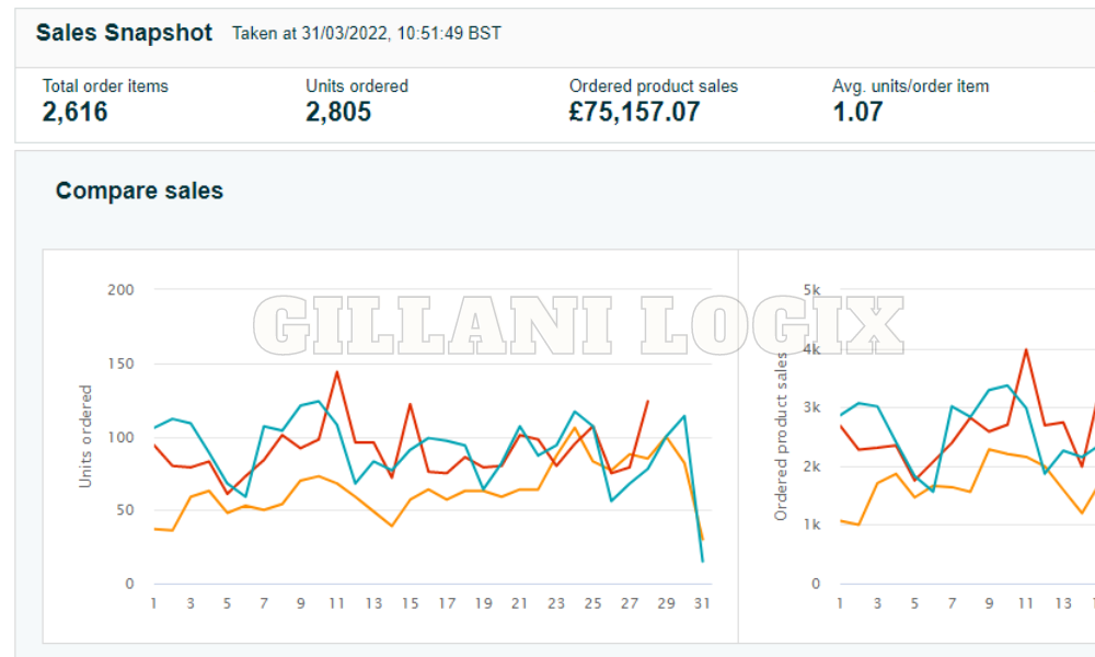 Gillani logic Amazon Sales Dashboard 6